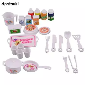 25 шт./лот 1/6 аксессуары для кукол для кукольного домика Барби DIY игровой домик мини-моделация посуда куклы кухонные головоломки креативные игрушки разноцветный