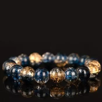 25 шт./лот 9-10 мм разноцветные подвески DIY браслет бисер сращивание цвет трещины свободные бусины с отверстием для изготовления ювелирных изделий ручной работы 10mm жёлтый/синий