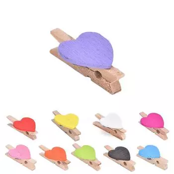 25 шт./лот мини романтические любящие деревянные зажимы в форме сердца ремесла фото бумага прищепки для дома девичник украшения Mixed