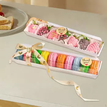 25 шт. Макарон Коробки для десертов с крышкой Многоцелевые Клубника для