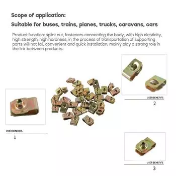 25 шт. металлических U-образных зажимов с резьбой M8/M6/M5/M4, язычковые гайки для автомобилей, мотоциклов, скутеров, квадроциклов, U-образные зажимные гайки M4