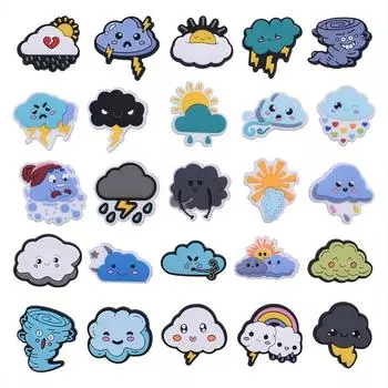 25 шт., милые эмодзи из ПВХ, подвески для обуви для украшения обуви 25pcs