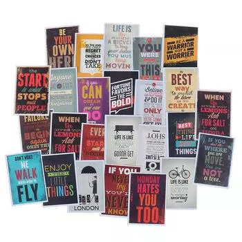 25 шт. Мотивирующие цитаты о жизни Наклейки для дневника Скейтборд Ноутбук Багаж Наклейки 7.5cm*5.5cm