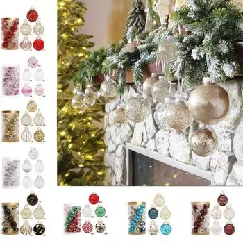 25 шт. небьющиеся рождественские подвески шары бочкообразные упакованные рождественские елки декоративные для дома 1