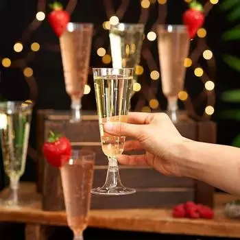 25 шт. одноразовые пластиковые бокалы для шампанского, бокал для вина, прозрачный бокал для коктейля, свадебные тосты, принадлежности для бара, питьевая утварь 25pcs