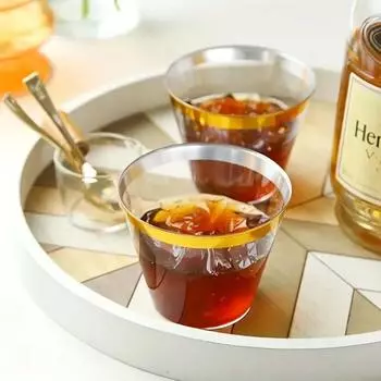 25 шт. одноразовые пластиковые золотые штампованные стекируемые стаканчики для десерта и мороженого питьевая утварь для свадебной вечеринки фестивальные кружки для вина 25pcs