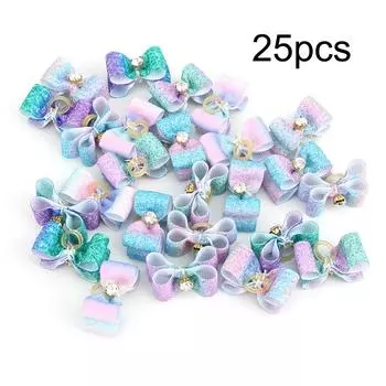 25 шт. Питомец Градиентная Рампа Бант для Волос Банты Аксессуары для Груминга для Кошки Собаки Средней Маленькой Породы