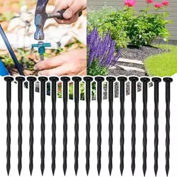 25 шт. пластиковые ландшафтные шипы, нержавеющие, высокопрочные, многоразовые, не легко деформируемые, садовые, спиральные, заземляющие гвозди