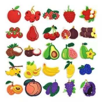 25 шт., подвески для обуви из ПВХ серии Fruit Family для украшения обуви 25pcs