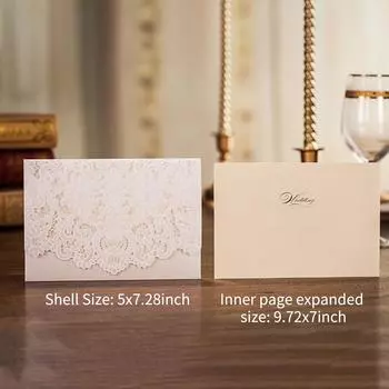 25 шт. полые свадебные приглашения с конвертами для свадьбы, свадебного душа, помолвки 25PCS красный