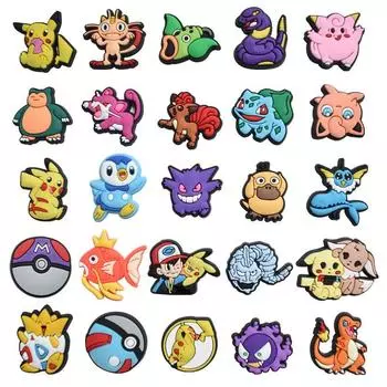 25 шт., популярные мультяшные туфли из ПВХ, подвески, украшения для сабо из крокодила, аксессуары 25pcs