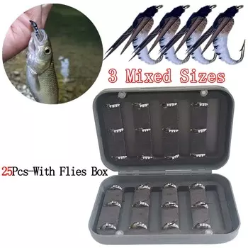 25 шт., приманка для рыбалки нахлыстом, сухие мокрые мухи, искусственная приманка нимфы, приманка для ловли карпа, форели 25Pcs-Size 10