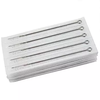 25 шт. профессиональные принадлежности 5RS серебряные прочные безопасные одноразовые стерильные иглы для татуировки набор