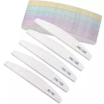 25 шт. профессиональных пилочек для ногтей зернистостью 80/100/150/180/240 идеально подходят для маникюрного и педикюрного инструмента розовый