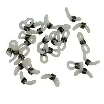 25 шт., ремешок для цепочки для очков, резиновый стиль, серебряная петля с концами, аксессуар для очков