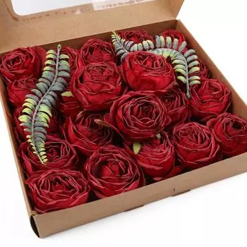 25 шт. шелковых искусственных роз, винтажная белая роза, искусственная головка цветка, сушеный цветок, искусственная головка розы для украшения свадебного центра красный