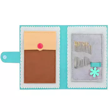 25 шт. швейных игл с большим отверстием 5 размеров, острые иглы для ручной вышивки с фетровым мешочком для хранения ниток для шитья и рукоделия One Size зелёный