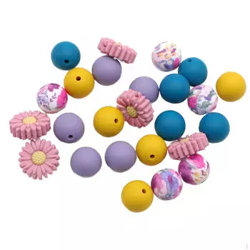 25 шт. силиконовые бусины «ромашки» для изготовления ювелирных изделий с отверстием для подарков, круглые, свободные для