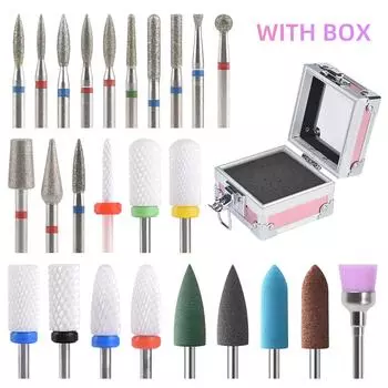 25 шт., сверла для ногтей с держателем, коробка для фрез, подставка, футляр для хранения, держатель для маникюра, пустой акриловый контейнер чёрный