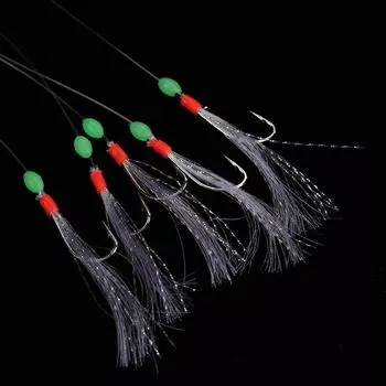 25 шт. Светящиеся бусины, стальной крючок, нейлоновая леска, рыболовная снасть, аксессуар