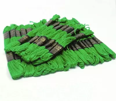 25 шт. зеленая хлопковая нить стежка иглы для шитья мотка вышивки крестом зелёный