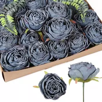 25 штук искусственных цветочных головок белых роз, винтажные сухие цветы, искусственные головки роз, шелковые искусственные розы для украшения свадебного центра красный