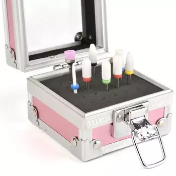 25 слотов, уникальный дизайн, коробка для хранения шлифовальных головок, пустой органайзер для сверл для ногтей, держатель, контейнер, инструмент для отображения бит для ногтей