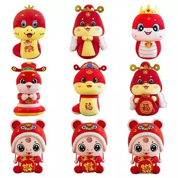 25 см 2025 год змеи талисман счастливый мешок и новогодняя змея плюшевая кукла мягкие игрушки забавный домашний декор подушка подарки на день рождения E