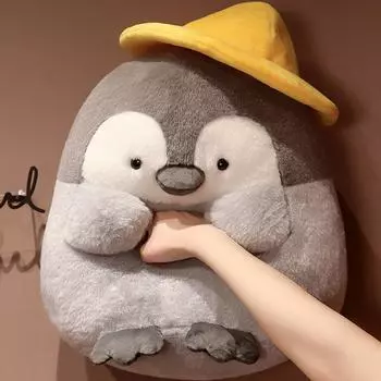 25 см-45 см новый большой милый пингвин с семенами дыни плюшевая кукла мультфильм животные плюшевые игрушки кавайный аниме хомяк шляпа подарок для девочек 25cm