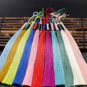 25 см бахрома Suizi древняя одежда Hanfu накладной пояс подвеска большой веер Guqin меч подвеска висячая ухо 25Cm tassel небесно-голубой