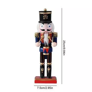 25 см деревянная стоящая фигурка Щелкунчика, ручная работа, рождественская фигурка Щелкунчика, декоративная модель Щелкунчика для рождественского подарка синий