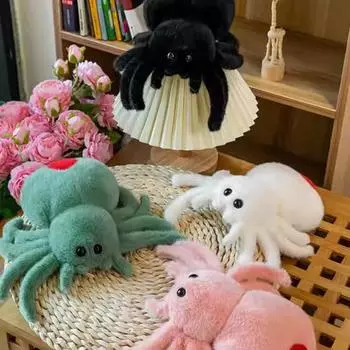 25 см Хэллоуин плюшевые игрушки краснохвостый паук мягкая игрушка милый паук Хэллоуин бар весь человек реквизит Brinquedos Infantil