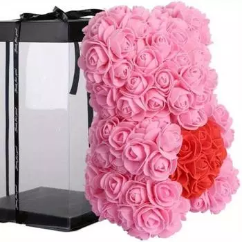 25 см искусственный цветок розы медведь искусственный цветок медведь розы плюшевый мишка подарки для женщин мам день святого валентина подарки для девушки жены ее день рождения подарки красный