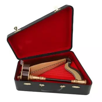 25 см мини-модель арфы с музыкой миниатюрный музыкальный инструмент реплика украшение для книжной полки стола