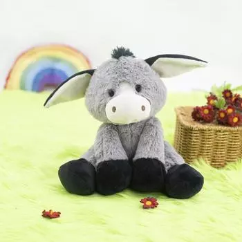 25 см мультяшный серый черный ослик, мягкая плюшевая подвеска, декоративная игрушка, кукла, подарок на день рождения детям и девочкам 25cm