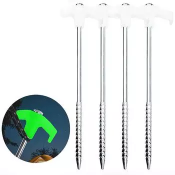 25 см наружный с адаптером для дрели светящийся в темноте колышек для палатки прочный светящийся ветрозащитный для кемпинга пляжный фиксирующий колышек 1pcs