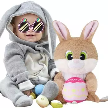 25 см Пасхальный кролик плюшевые мягкие игрушки фестиваль кролик обнимашки красочные пасхальные яйца плюшевые игрушки очаровательная кукла подарок для ребенка подарок about 20-25cm