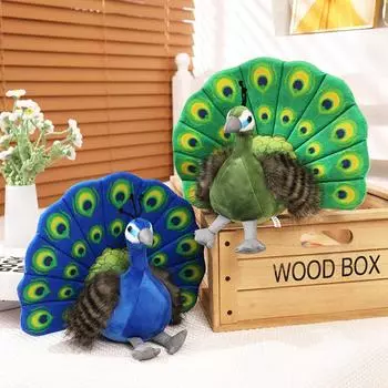 25 см симпатичная имитация павлина плюшевые игрушки кавайные куклы мягкие игрушки павлин милый домашний декор на день рождения подарки 25cm синий