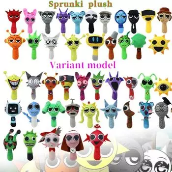 25 см Sprunki Incredibox Plush Mutations Antenna Shark Flat Soft Stuffed Kawaii Doll Подушка Украшение комнаты Рождественские подарки Игрушка