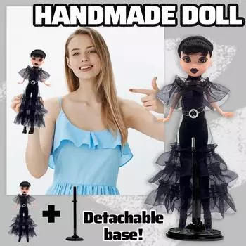 25 см Wednesday Addams Милая фигурка Детские игрушки Семейка Аддамс Аниме BJD Кукла Украшение комнаты DIY Модель Подарки на день рождения One Size