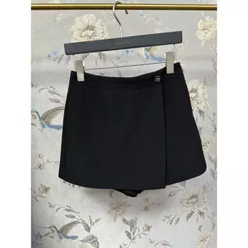 25 Summer New Arrival Niche Style French Elegance Pantskirt High Waist Short A- line Skirt Casual Culotte All-Match Commute Black S