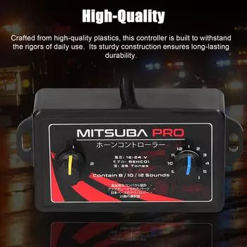 25-тональный автомобильный контроллер гудка, электрический динамик, блок управления звуком 1224 В для автомобиля, грузовика, морского судна чёрный