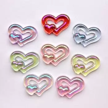 25 ультра ярких цветов AB со стразами «Любовь» с плоской задней частью, декоративный альбом «сделай сам», ювелирные серьги, подарочные декоративные акриловые хрустальные стразы разноцветный