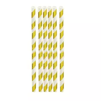 25 упаковок полосатых бумажных соломинок для детей, принадлежности для украшения праздничных вечеринок One Size