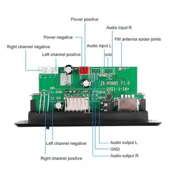25 Вт + 25 Вт усилитель Bluetooth MP3 декодер плата громкой связи автомобильный FM радио модуль поддержка записи TF USB AUX MP3 плеер DC 6 В 12 В