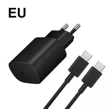 25 Вт сверхбыстрое зарядное устройство адаптер питания для Samsung Galaxy S22 S21 S20 FE USB Type C кабель Note 20 A52 A71 быстрая зарядка EU Fast Charger