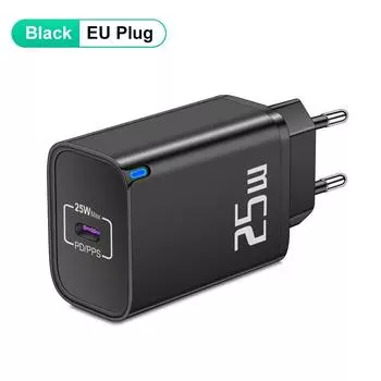 25 Вт USB C зарядное устройство PD быстрая зарядка зарядное устройство мобильный телефон адаптер типа C для iPhone 15 14 Samsung Xiaomi USB C быстрая зарядка штекер EU Plug Black