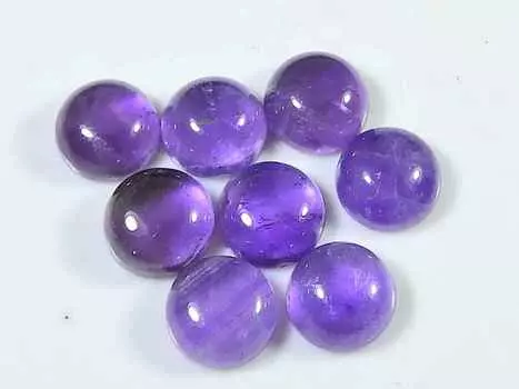 25Cts. Natural Amethyst Round Crytsal Cabochon Gemstone 08 Pcs Lot 9X9MM RQ-1822