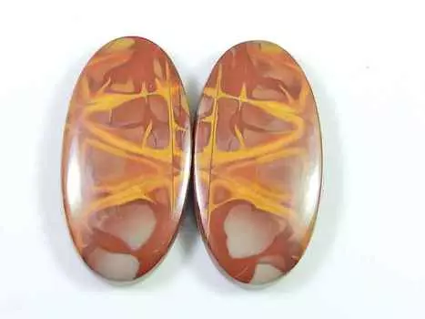 25Cts. Natural Noreena Jasper (13mm X 26mm each) Oval Cabochon Match Pair SK-2729