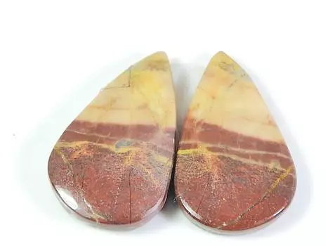 25Cts.Natural Red jasper Matched pair Pear Cabochon Gemstone 14X23X04 MM SK-232